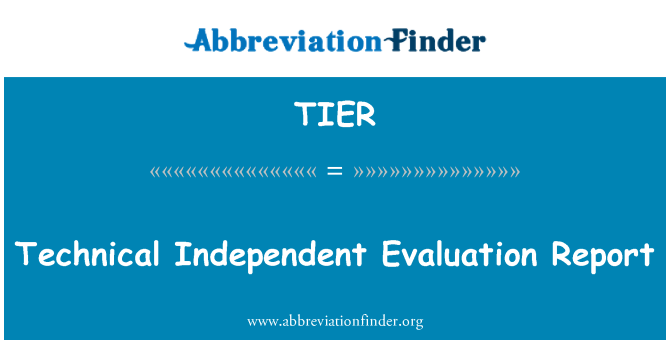 TIER: Relatório de avaliação técnica independente