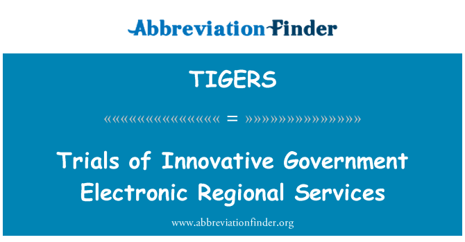 TIGERS: Uuringutes uuenduslike valitsuse elektrooniline piirkondlike teenuste