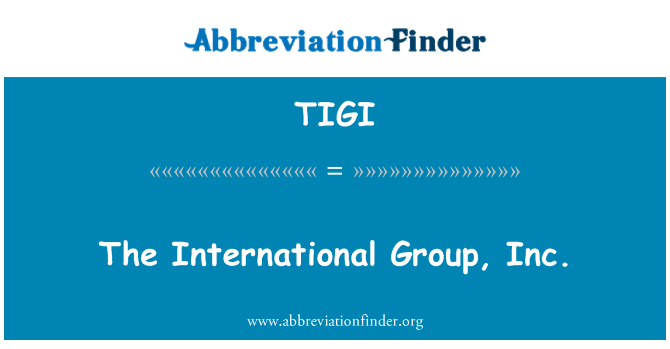 TIGI: 國際集團股份有限公司
