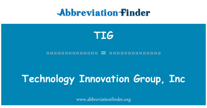 TIG: Teknologi inovasi Group, Inc
