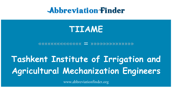 TIIAME: Enstiti irigasyon Tachkènt ak enjenyè Motorisation agrikòl