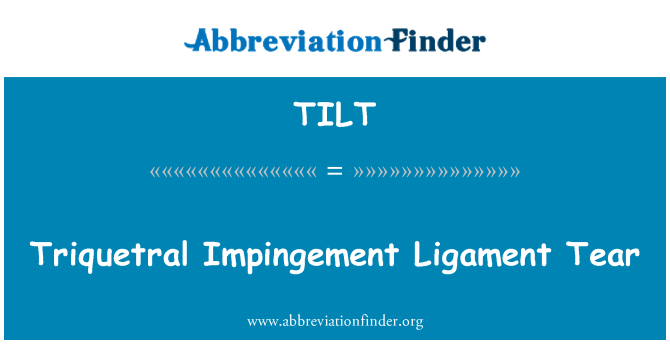 TILT: Rottura del legamento triquetral Impingement