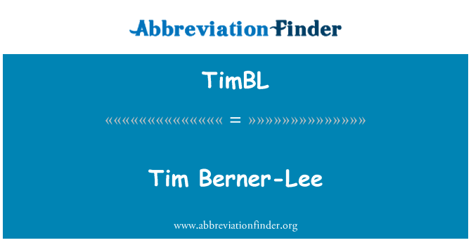 TimBL: 蒂姆伯恩-李