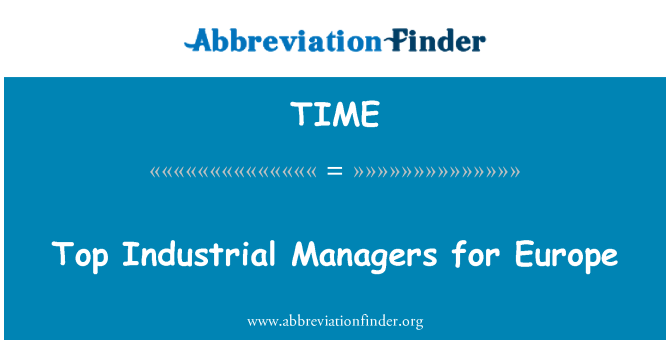 TIME: Manageri de top industriale pentru Europa