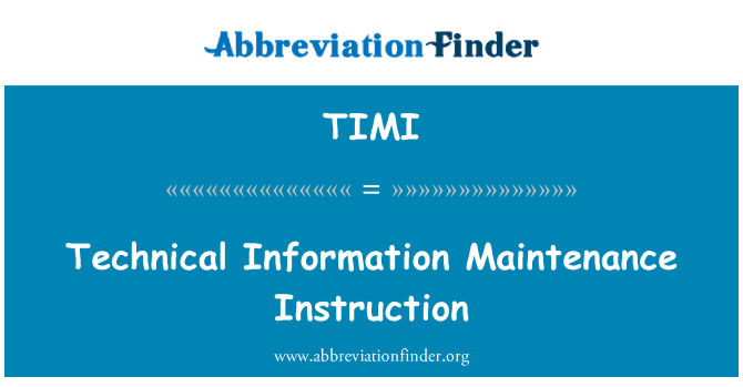 TIMI: 技術資訊保養作業指導書