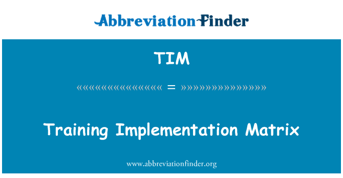 TIM: Taħriġ implimentazzjoni matriċi