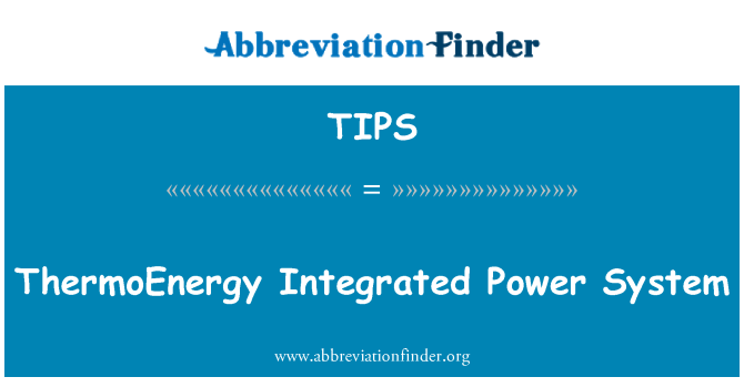 TIPS: ThermoEnergy energia sistema integrat