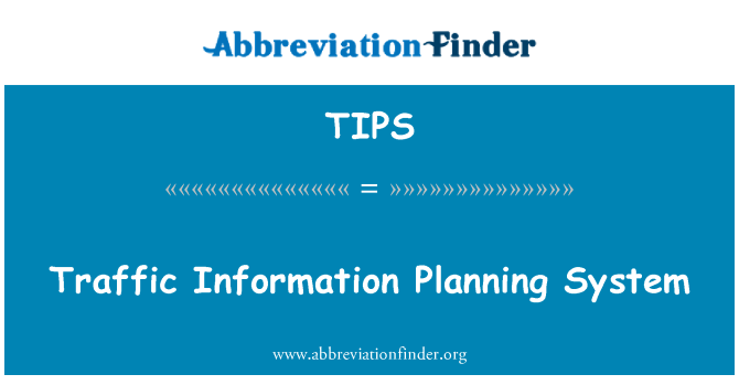 TIPS: Planung Verkehrsinformationssystem