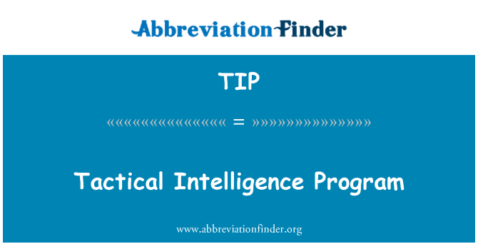 TIP: Taktické zpravodajství Program