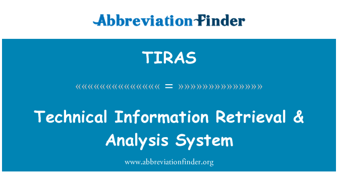 TIRAS: Recherche d'Information technique & analyse système