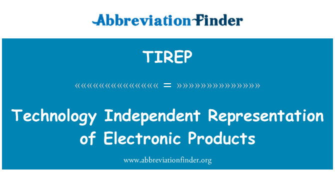 TIREP: Технологія незалежним представництво електронні вироби