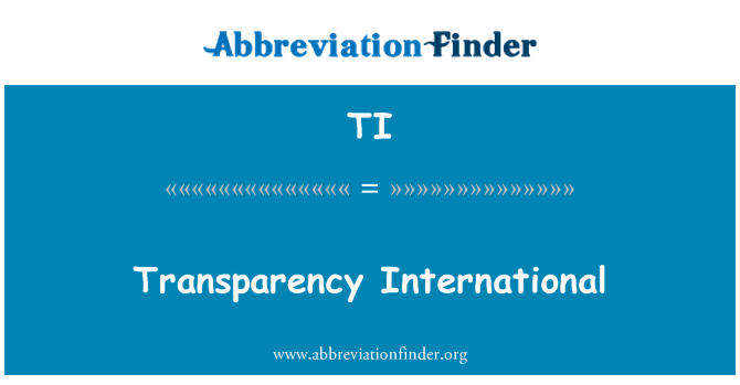 TI: Transparans entènasyonal
