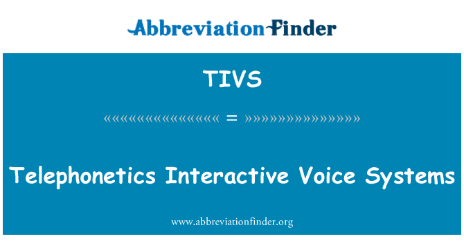 TIVS: מערכות קולי Telephonetics