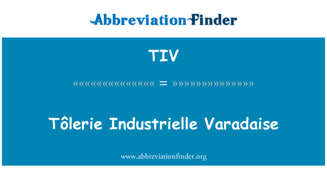 TIV: Tôlerie Industrielle Varadaise