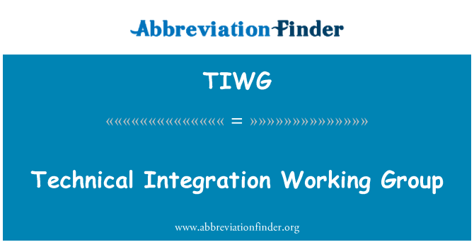 TIWG: Technical Integration Working Group