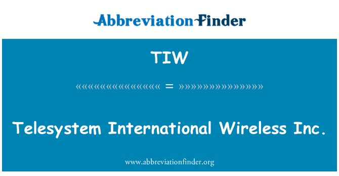 TIW: Telesystem International raadiovõrgu Inc