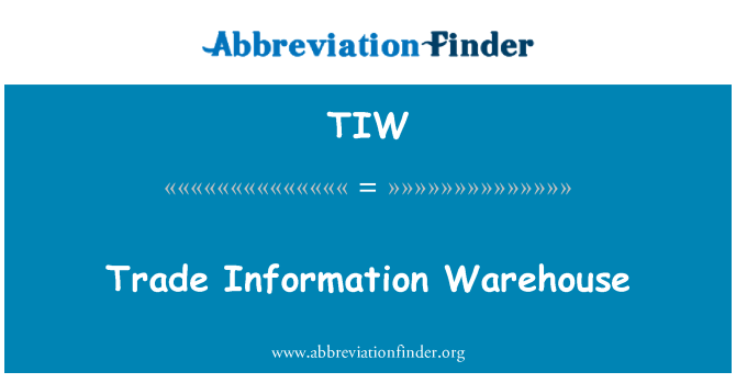 TIW: Trgovini informacije skladišče