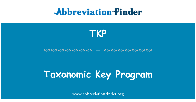 TKP: Taxonomische wichtige Programm