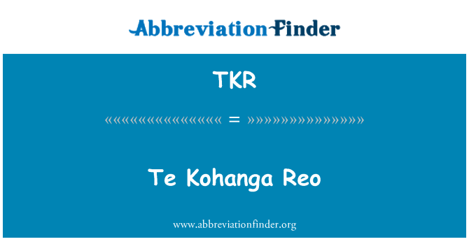 TKR: Te Kohanga Reo