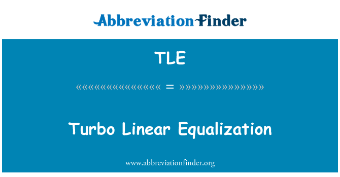 TLE: Turbo linearni izenačevanja