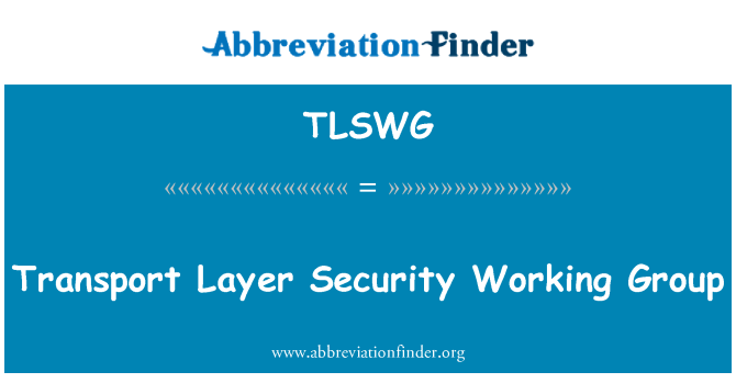 TLSWG: Gruppo di lavoro di Transport Layer Security