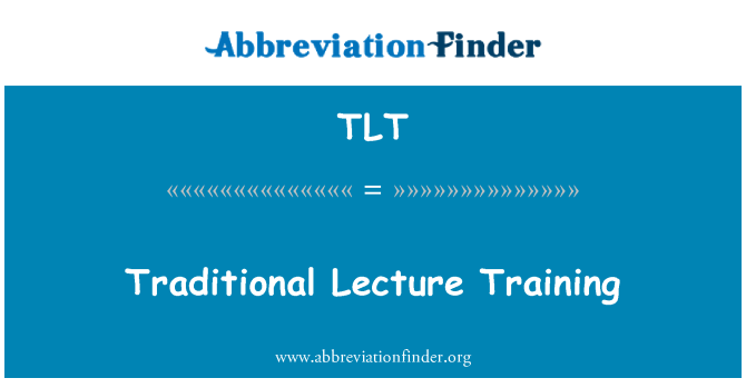 TLT: Conferència tradicional formació