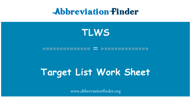 TLWS: Ziel-Liste-Arbeit-Laken
