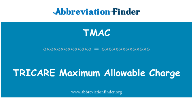 TMAC: TRICARE uchafswm a ganiateir