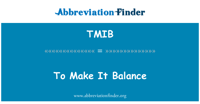 TMIB: यह संतुलन बनाने के लिए