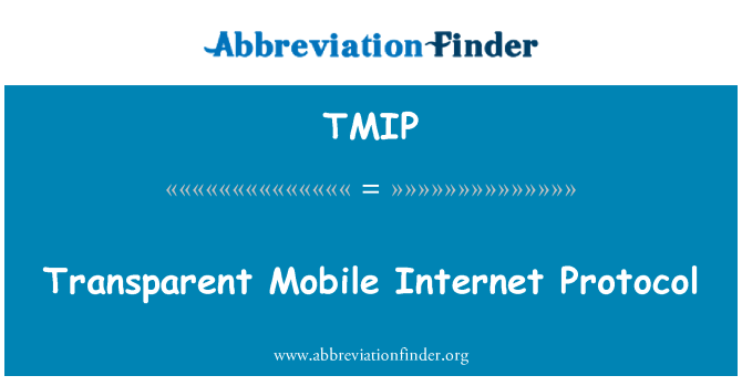 TMIP: Átlátszó mobil Internet protokoll