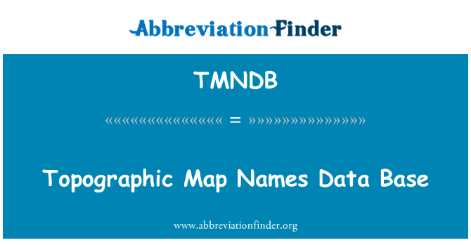 TMNDB: Hartă topografică nume bază de date