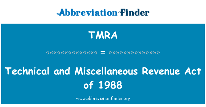 TMRA: درآمد متفرقه و فنی عمل 1988