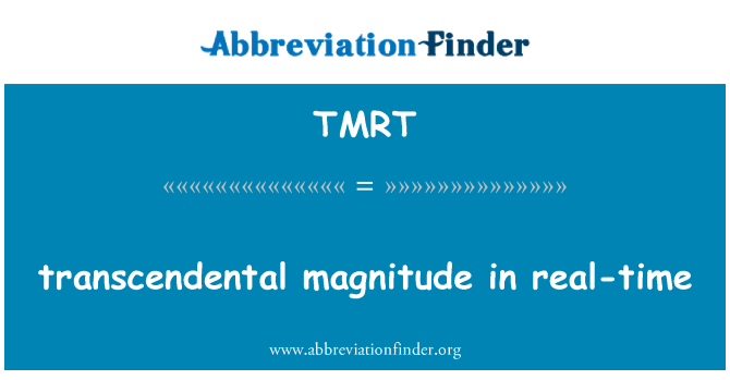 TMRT: transcendental magnitude in real-time