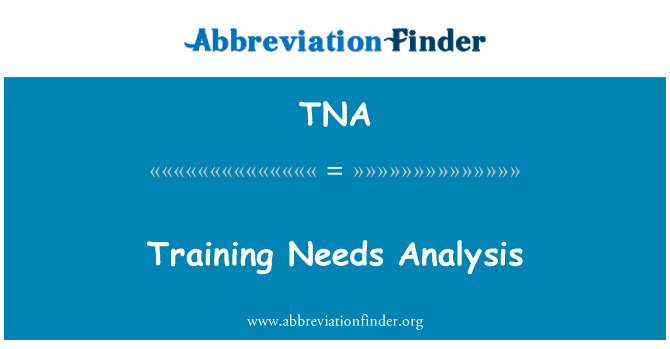 TNA: Opleiding behoefteanalyse