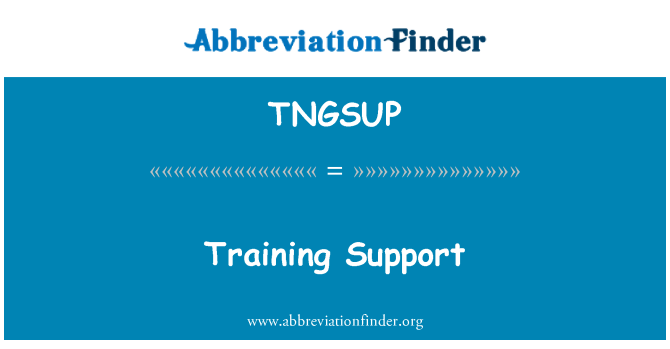 TNGSUP: Podporo usposabljanju
