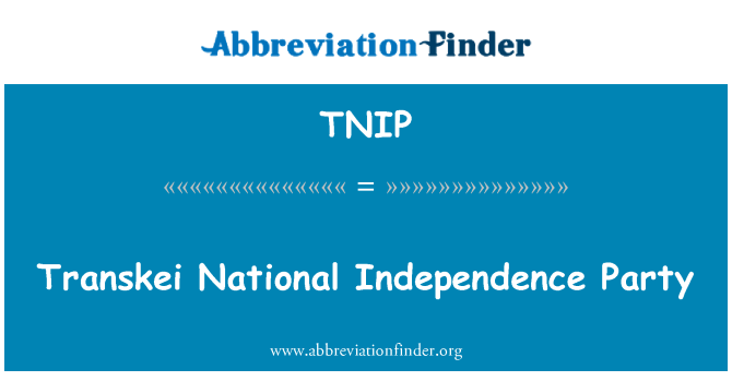 TNIP: מפלגת העצמאות הלאומית טרנסקאי