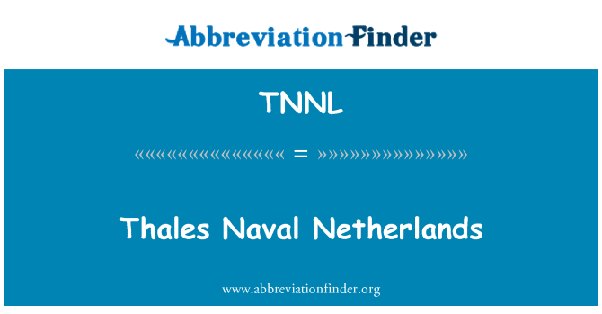 TNNL: Thales Naval Holandsko