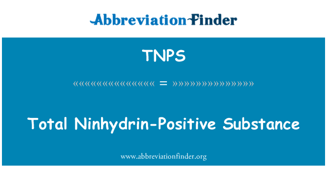 TNPS: Celkem Ninhydrin pozitivní látky