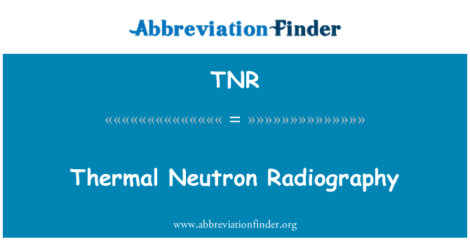 TNR: Radiografijo termičnih nevtronov