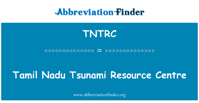 TNTRC: Sant Resous Tamil Nadu Tsunami