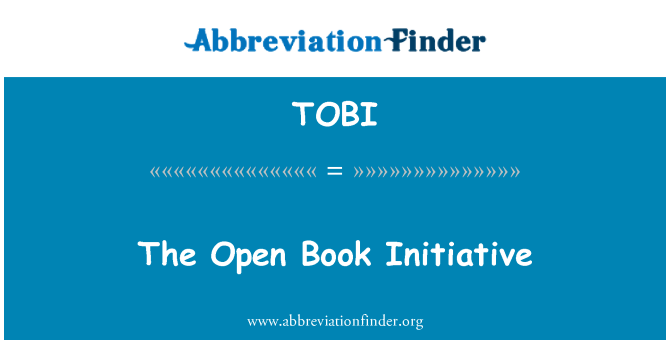 TOBI: Инициативата за отворена книга