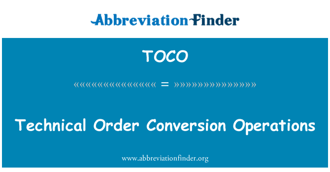 TOCO: Operaciones de conversión de orden técnico