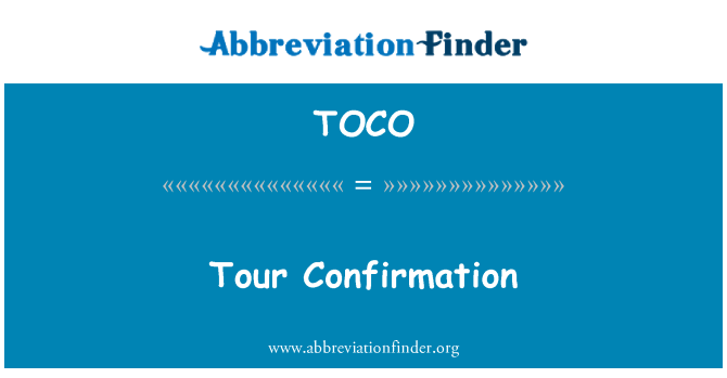 TOCO: Konferma tat-tour