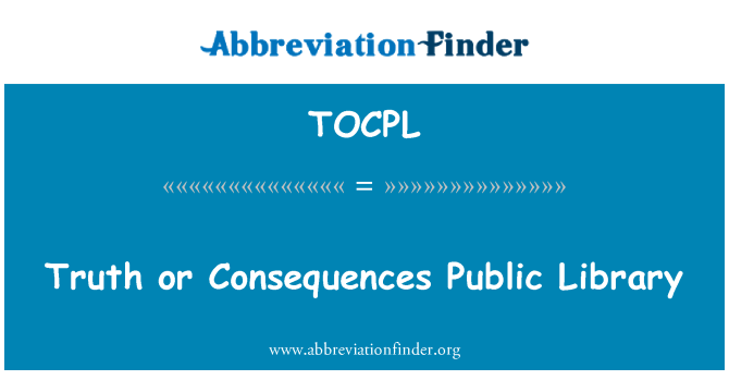 TOCPL: Verite, ni konsekans bibliyotèk piblik la