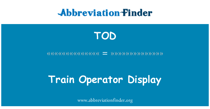 TOD: Arddangos gweithredwr trenau