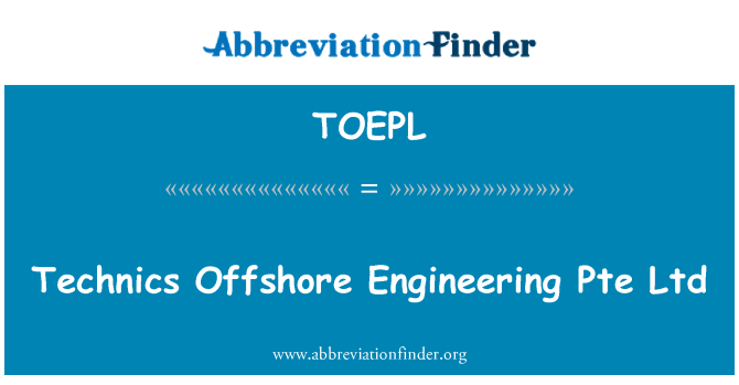 TOEPL: Tècnica en alta mar Enginyeria Pte Ltd