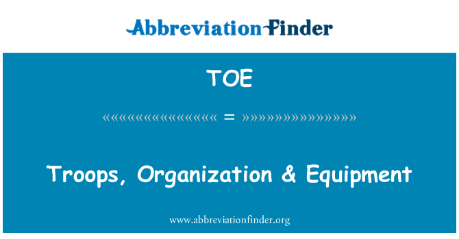 TOE: Joukot, organisaation & laitteet