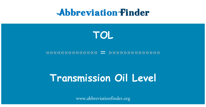 TOL: Nível de óleo da transmissão