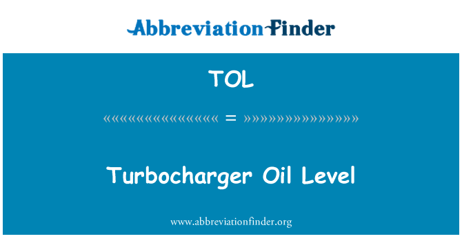 TOL: Nível de óleo do turbocompressor