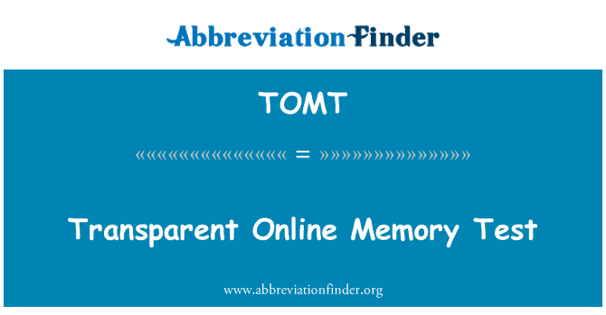 TOMT: Transparent Online Memory Test